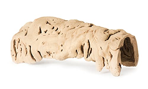 Galápagos (05537) Hollow Hide™ – Natural Sandblasted Grapevine Reptile Hide & Basking Platform for Bearded Dragons, Geckos, Snakes, Turtles, Hermit Crabs, Chameleons Reptile Tank Accessories, 10-14 in