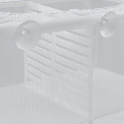 MY MIRONEY 2PCS 10.24" x 5.91" x 5.91" Fish Tank Breeder White Nylon Fish Incubator Mesh Box Aquarium Fish Fry Hatchery Breeder with Suction Cups (with Divider) - style: 10.24" x 5.91" x 5.91"; White; with Divider