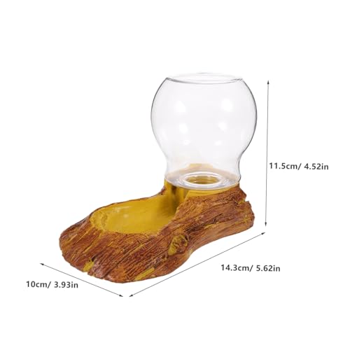BESPORTBLE Resin Automatic Waterer for Turtles and Lizards 1.5L Crawler Water Dispenser Decorative Landscape Design for Reptile Terrariums and Habitats