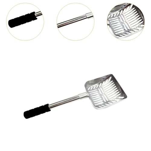 Cat Litter Scoop Sifting Scoop Reptile Waste Dustpan Lightweight Deep Scooper Kitten Waste Scooper for Kitty Pet Supplies, Black