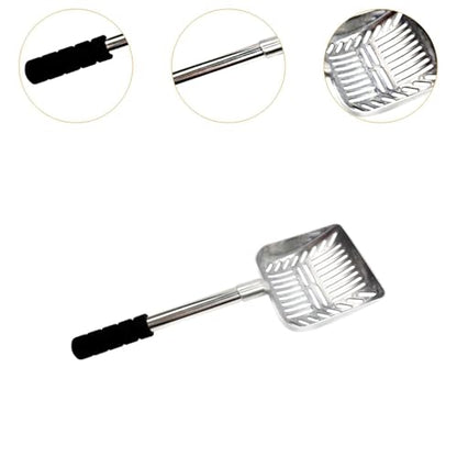 Cat Litter Scoop Sifting Scoop Reptile Waste Dustpan Lightweight Deep Scooper Kitten Waste Scooper for Kitty Pet Supplies, Black