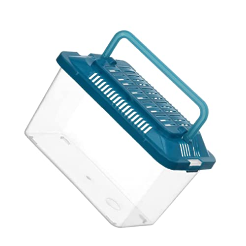 Portable Handheld Aquarium Fish Tank Transparent Turtle Box Pet Hamster Carrier for Travel Turtle Holding and Critter Transport Compact Lightweight Design - color: Random Color, size: 15x11cm