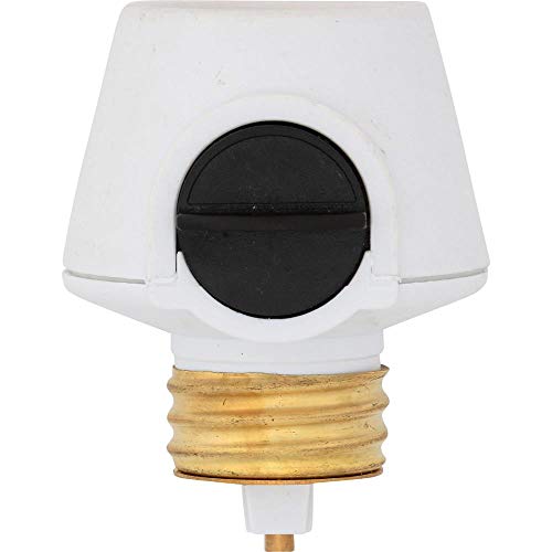 Westek 6009B 100W Full Range Lamp Socket Manual Dimmer, White