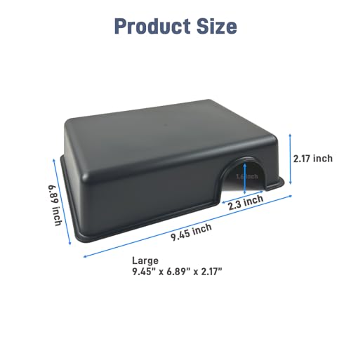 2 Pcs Durable Reptile Hide Box, Ball Python Hide, Leopard Gecko Hide, Bearded Dragon Hide, Easy to Clean Reptile Hides Cave for Tank, Snake Hide Enclosure (9.45" x 6.89" x 2.17" Large) - size: Large (2-Pack)