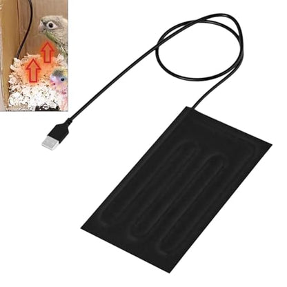 Reptile Heating Pad Warming Bed Electric Mat Sleeping Cushion USB Plug Waterproof Surface Suitable for pet Terrarium Indoor breeding Home Decoration, Style A