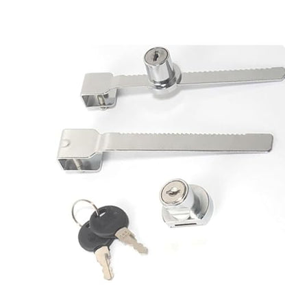 2Pcs Sliding Glass Door Ratchet Lock, Keyed Alike Showcase Display with Chrome Finish