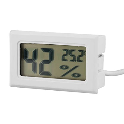 LCD Digital Temperature Humidity Display Thermometer Hygrometer with External Probe for Reptiles