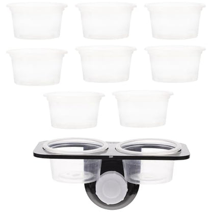 DOITOOL Reptile Feeding Bowl and Large Capacity Water Basin with Suction Cups, Double Compartments Lizard Food and Water Feeder for Tree-Dwelling Geckos and Lizards, Includes 10 Detachable