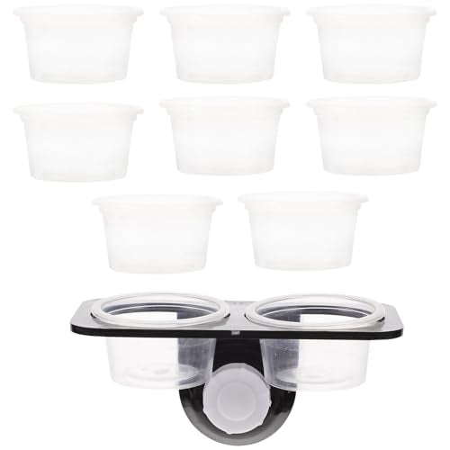 ABOOFAN Escape Proof Reptile Feeder with Suction Cups, Dual-Compartment Food and Water Bowls, Large Capacity Feeding Station for Arboreal Lizards and Geckos, Stable Terrarium Feeding