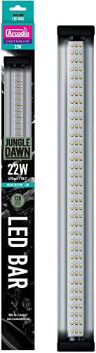 Arcadia Jungle Dawn LED Bar 18.5" Long 22 Watts High Lumen Output – High Output LED Light Bars for Reptiles, Terrariums, Plants and Indoor Use, Long Lasting Easy to Use Natural Plant Grow Lighting