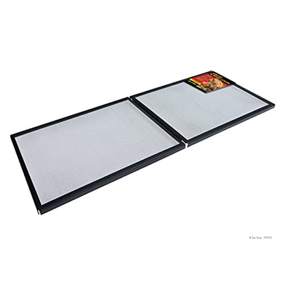 Exo Terra Hinged Terrarium Screen Cover, 60 Breeder/75 Gallon – Easy Access, 18.75”x 48.75” Full Open, Durable UV Ventilation - size: Large