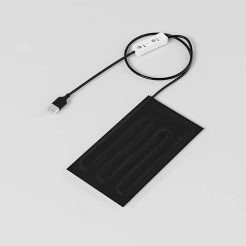 Reptile Heating Pad with Timer Multipurpose USB Terrarium Heating Mat Warming Cushion for Turtles Frogs Parrot Snake, 10cmx20cm