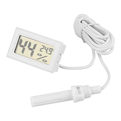 LCD Digital Thermometer Hygrometer with External Probe Perfect for Reptile and Incubator Use Accurate Temperature and Humidity Measurement