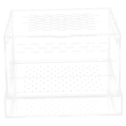POPETPOP Acrylic Feeding and Hatching Container for Reptiles and Insects Portable Case Lid for Spiders Geckos and Crickets Breeding Habitat for Pet Observation