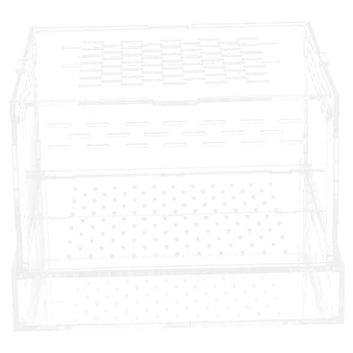 POPETPOP Acrylic Feeding and Hatching Container for Reptiles and Insects Portable Case Lid for Spiders Geckos and Crickets Breeding Habitat for Pet Observation
