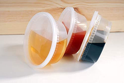 TashiBox [8oz-40 Sets Plastic Containers with Airtight Lids, Food Storage Containers, Deli, Slime, Soup, Meal Prep Containers | BPA Free | Stackable | Leakproof | Microwave/Dishwasher/Freezer Safe - size: 8oz-40sets