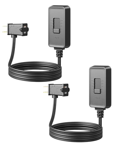 DEWENWILS Plug in Dimmer Switch for Lamp, Table Lamp Dimmer for Dimmable LED/CFL Lights and Incandescent Bulbs, Full Range Slide Control, Dimmer Extension Cord, Black, 2 Pack - color: Black, size: 2 pack
