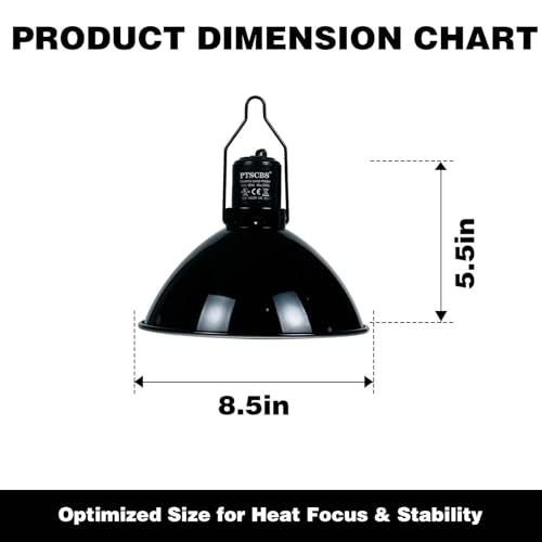 8.5-inch Standard lamp Dome for Reptile Heating Lamps, Object Heat Ceramic Heat emitters, up to 200W for Bearded Dragons Turtles Snakes and Lizards Lamps E26