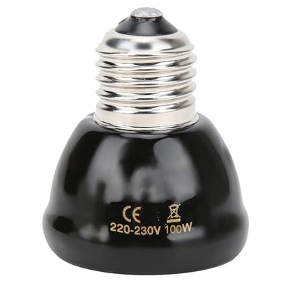 Kikumi E27 Ceramic Heating Lamp, 100 W Infrared Reptile Heat Lamp with Spiral Surface Design for Reptiles, High Humidity Environments, Long Life Up to