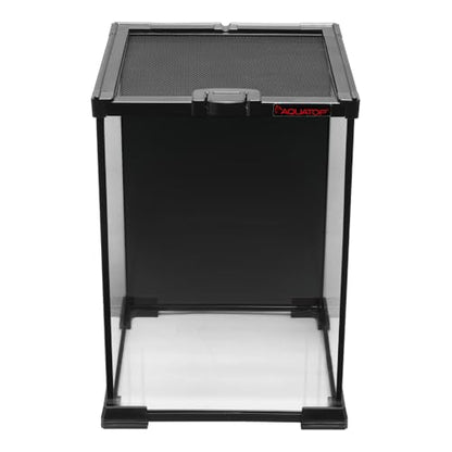 Aquatop 3.2 Gal Stackable Small Pet Terrarium - Durable Clear Glass Tank with Removable Ventilated Mesh Top for Reptiles, Arachnids, and Amphibians, RT-03 - size: 3.2 Gallon
