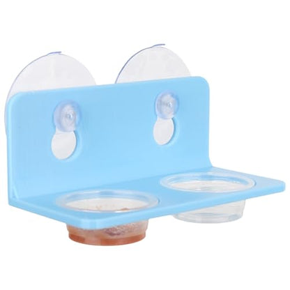 Crested Gecko Feeding Ledge with 10PCS Gecko Food Water Dish - Blue - color: Blue