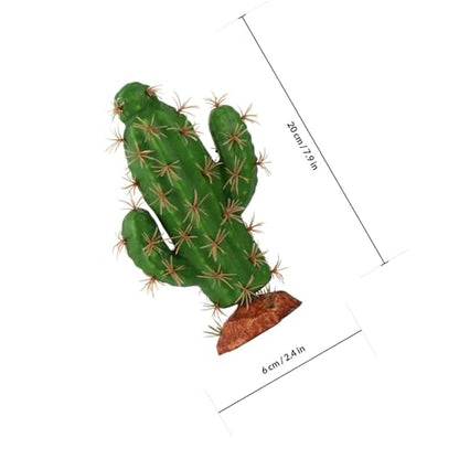 Levemolo 2 Pcs Artificial Succulent Cactus Plants for Reptile Tank Landscape Decor, Terrarium Pet Box Ornament, Sturdy Plastic Material for Habitat Decoration
