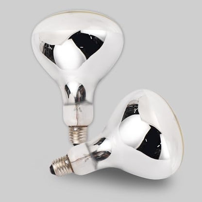 Incandescent R40 Reflector Infrared Lamp, Explosion Proof Clear Glass, E26 Base, Heat Lamp Bulb 250W for Reptiles, Turtles, Pets, Calves and Lambs, Chicks and Bathroom, 2 Pack (R40INC)