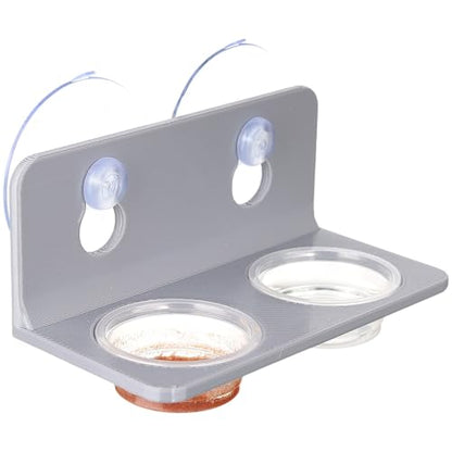 Crested Gecko Feeding Ledge with 10PCS Gecko Food Water Dish - Gray - color: Gray