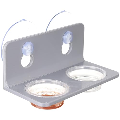 Crested Gecko Feeding Ledge with 10PCS Gecko Food Water Dish - Gray - color: Gray