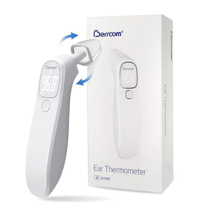 Berrcom 2-in-1 Forehead and Ear Thermometer with Magnetic Probe - Medical Digital Infrared Thermometer for Adults, Kids and Babies, 1s Fast Reading, LED Display, Auto Power Shut Off - color: white