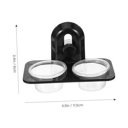 HEMOTON Reptile Feeder Water and Food Bowl Dual Compartment Container for Lizards Turtles Geckos Easy to Clean Suitable for Tanks Boxes