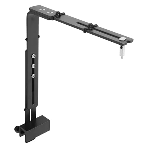 Asixxsix Fish Drop Light Mount, Adjustable Metal Light Holder, Lamp Holder Fishtank Light Stand Aquarium Light Riser Lamp Bracket for Reptile Glass Terrarium Full Spectrum Drop Light - color: Black