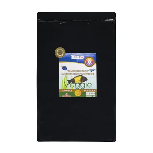 Northfin Veggie Fish Food, Slow-Sinking Pellets, 1mm, 2.5kg | Veggie Formula; slow-sinking pellets for herbivorous & omnivorous fish; organic kelp first ingredient; crafted in Canada - size: 5.5 Pound (Pack of 1), style: 1mm