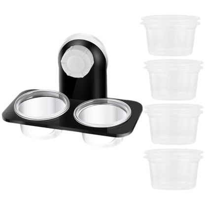 VILLCASE Reptile Hanging Food and Water Bowl Set with Suction Cup, Dual-Compartment Feeding Dish for Lizards, Reusable Pet Water Bowls for Terrarium Use