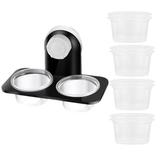 Balacoo Reptile Feeder Bowl with Suction Cup, Hanging Lizard Food Dish, Multi-Function Gecko Feeding Bowl for Terrarium Use, 11pcs Set with Dual Compartments