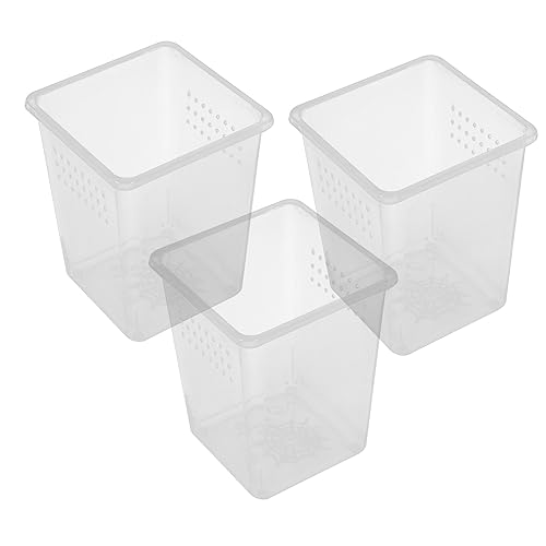 Toddmomy 3pcs Reptile Feeding Bins Spider Enclosures for Snails Small Turtles and Frogs Habitat Ventilation for Optimal