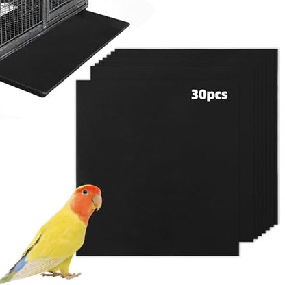 30 PCS Bird Cage Liners, 18 x 20 Inches Large Bird Cage Liner, Cuttable Disposable Liner, Water Absorbent Felt Lining Pad for Parrots, Parakeets, Hamsters, Guinea Pigs, Rabbits