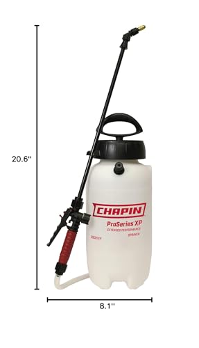 Chapin 26021XP Made in USA 2-Gallon Heavy-Duty Compression Sprayer for Professional Use, with 3 nozzles -one Brass, Pressure Relief Valve, Comfort Grip Handle, Translucent White - size: 2-Gallon