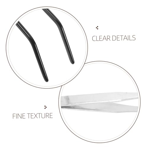 UKCOCO 2pcs Stainless Steel Aquarium Tweezers Rubber Tips Curved Feeding Tongs for Reptiles for Terrarium and Snake Feeding Lightweight and Easy to Handle
