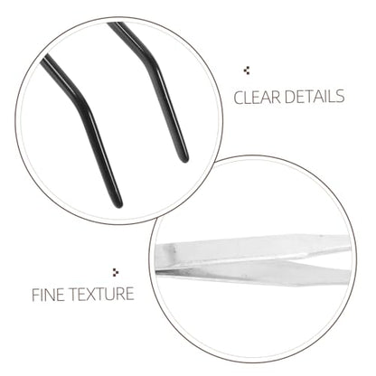 UKCOCO 2pcs Stainless Steel Aquarium Tweezers Rubber Tips Curved Feeding Tongs for Reptiles for Terrarium and Snake Feeding Lightweight and Easy to Handle