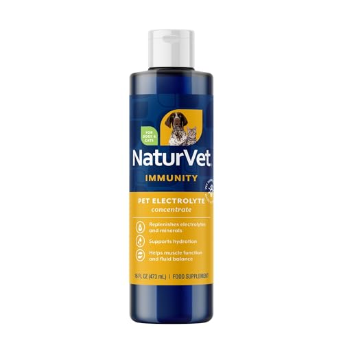 NaturVet Pet Electrolyte Concentrate for Dogs and Cats, 16 oz Liquid Concentrate, Made in The USA with Globally Source Ingredients