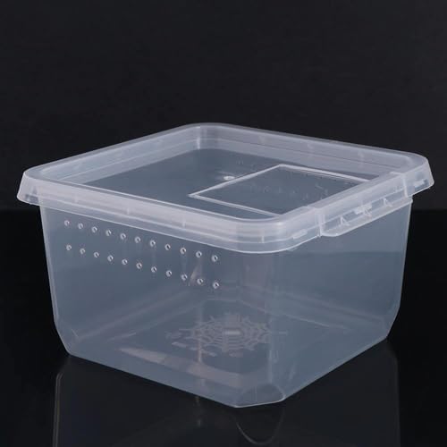 Small Reptile Breeding Box for Reptiles Small Snake Turtle Spiders Geckos Frogs Breeding Box Case Feeding Hatching Container Transparent(C) - style: C
