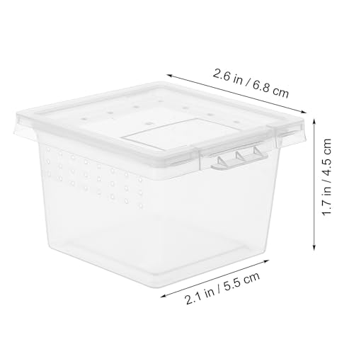Mipcase Transparent Reptile Breeding Boxes 2.67X2.16X1.77In Small Feeding Cage Tank for Snakes Lizards Geckos and Insects with Secure Lid for Safe Habitat