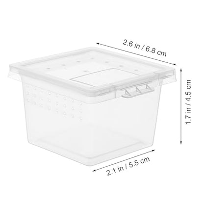 Mipcase Transparent Reptile Breeding Boxes 2.67X2.16X1.77In Small Feeding Cage Tank for Snakes Lizards Geckos and Insects with Secure Lid for Safe Habitat