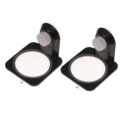 2pcs Black Reptile Feeding Bowl and Water Dish with Suction Cups Durable Pet Bowls for Tortoise Lizard and Other Reptiles Easy to Clean Space-Saving Design - size: Size 5