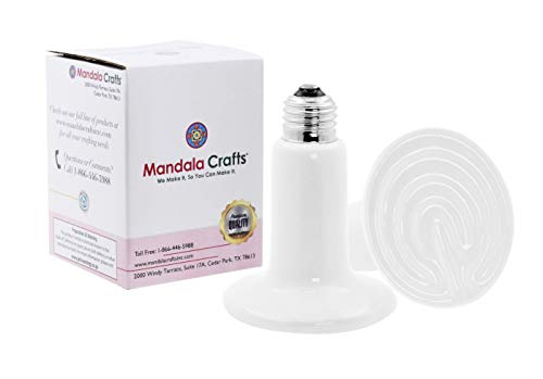 Mandala Crafts Heat Lamp for Reptiles - Ceramic Heat Emitter Infrared Light Bulb with No Light for Chicken Coop Turtle Bearded Dragon Dog Pet Brooder 100W Pack of 2 White - color: White