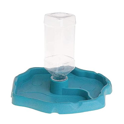Turtle Drinker Reptile Water Bowl 2 in 1 Automatic Reptile Feeder Water Dispenser Tortoise Water Dish Automatic Water Reservoir Feeder for Reptile Turtle Food Dish