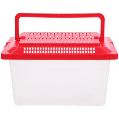 Portable Fish .08X4.33X4.33 Inch Handheld Aquarium Transparent Turtle Box Compact Plastic Pet Hamster Carrier for Travel and Home Use - size: 18x11cm