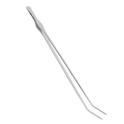 Aquarium Tweezers, 45cm Stainless Steel Feeding Tongs, Rust Long Handle for Reptile, Plant, and Deep Tank Use (Curved Tweezers) - size: Curved Tweezers