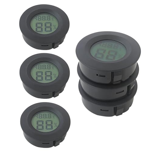 6 Pcs Mini Hygrometer Digital Thermometer Humidity Gauge Meter, Indoor Outdoor Temperature and Humidity Monitor Round (Fahrenheit(℉)/ Celsius(℃))